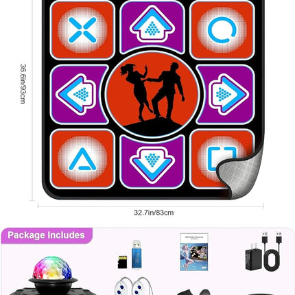 Acelufly Single Non-Slip Dance Mat with Wireless Controller and HD Camera for TV (Black Red)