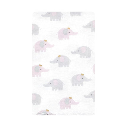Hudson Baby Unisex Baby Cotton Flannel Burp Cloths, Lilac Elephants 10 Pack, One Size