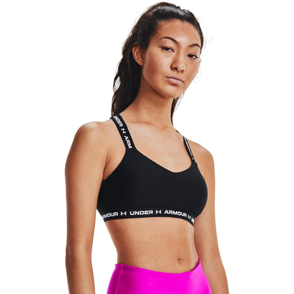 Under Armour Women's Crossback Low Bra, Black (001