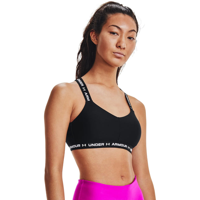 Under Armour Women's Crossback Low Bra, Black (001