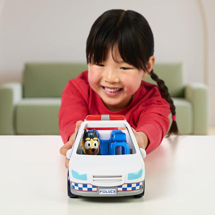 Bluey Police Car Toy, Lights & Sounds, Policeman Figure