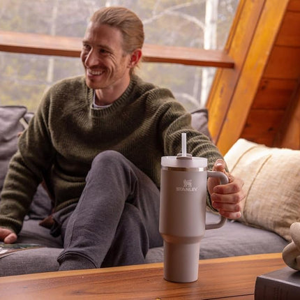 STANLEY Quencher H2.0 FlowState Stainless Steel Vacuum Insulated Tumbler with Lid and Straw for Water, Iced Tea or Coffee, Smoothie and More, Stone, 40oz