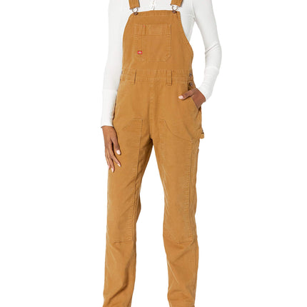 Dickies womens Double Front Bib Overall, Mushroom,