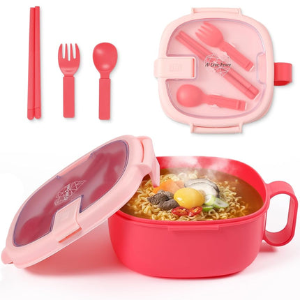 AI Love Peace Microwave Ramen Bowl with lid and Ut