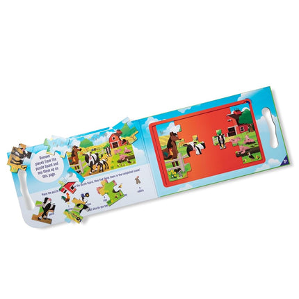 Melissa & Doug Take-Along Magnetic Jigsaw Puzzles Travel Toy � On The Farm (2 15-Piece Puzzles)