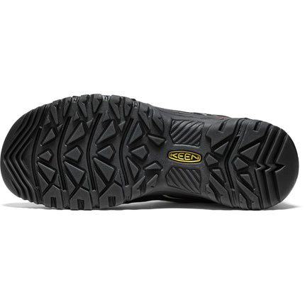 KEEN Men's Targhee 4 Low Height Durable Comfortable Waterproof Hiking Shoes, Bison/Black, 7.5 Wide CA
