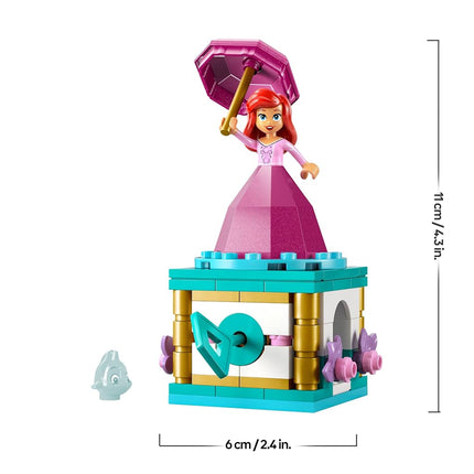 LEGO ǀ Disney Princess Twirling Ariel - Spinning Toy with a Mini Doll & Flounder Figure plus Accessories incl. a Diamond & Key - Gift for 5+ Year Old Girls - 43259