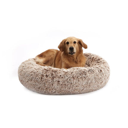 Bedfolks Calming Donut Dog Bed, 91CM Round Fluffy 