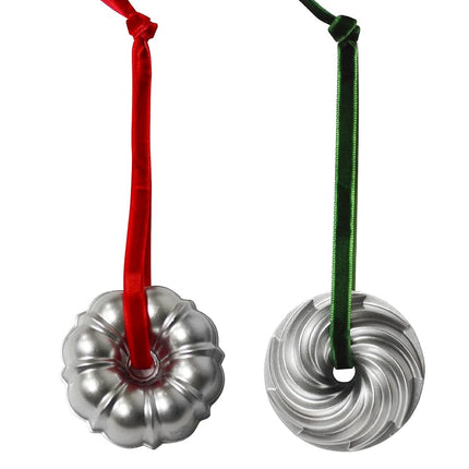 Nordic Ware Bundt Ornament Set, Silver, 2-Pieces