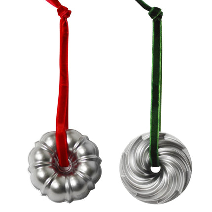Nordic Ware Bundt Ornament Set, Silver, 2-Pieces