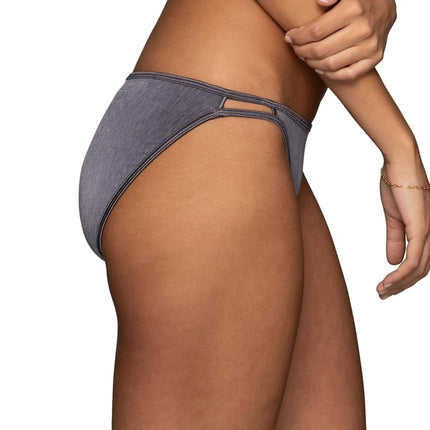 Vanity Fair Women's Illumination String Bikini Panty 18108, Navy/White/Steele, 5