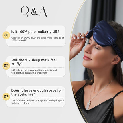 ZIMASILK Adjustable 22 Momme 100% Mulberry Silk Sleep Mask (Burgundy)