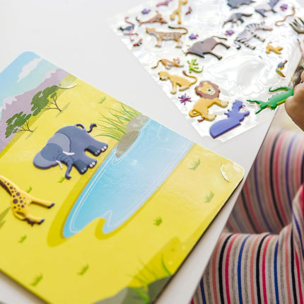 Melissa & Doug Reusable Puffy Sticker Wild Adventures Play Set 3-Pack (118 Stickers: Safari, Dinosaur, Ocean)