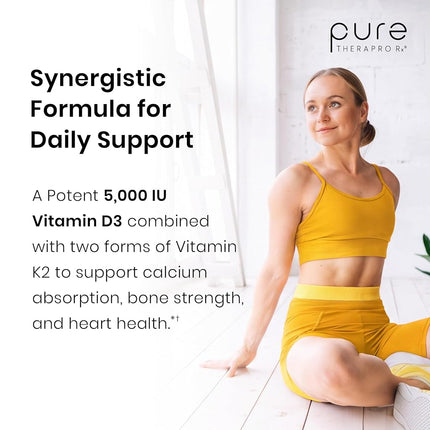 Vegan D3 + K2"Full Spectrum" Drops for Best Absorption | 5 Drops Contain: 5,000iu VIT D3"Vitashine", 500mcg VIT K2 (MK4) & 180mcg VIT K2 (MK7)"MenaQ7" | Soy-Free, GF, Non-GMO, Tasteless & Odorless