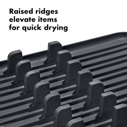 OXO 13229100 Aluminum Dish Rack, Plastic, Gray