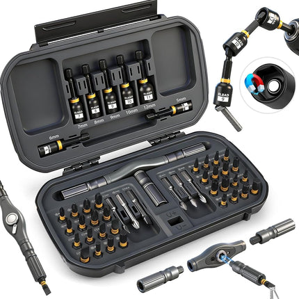 46 in 1 Magnetic Ratchet Screwdriver Set, Multi-Bi