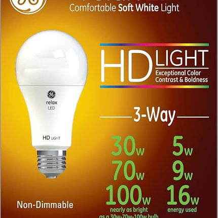 Relax HD 3-Way LED Light Bulb, Soft White, 5/11/16-Watts -93127692