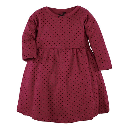 Hudson Baby Baby Girls' Cotton Dresses, Gold Botanical, 4T