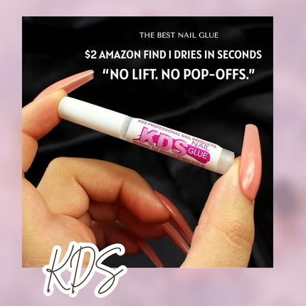 KDS Nail Glue for Professional Fake Nail Art & Design 10pcs Nail Tip Extension Glue