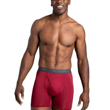 Fruit of the Loom Men's Standard Micro Stretch Boxer Briefs, Designed to Move with You, Lightweight & Moisture Wicking, 6 Pack-Assorted Colors