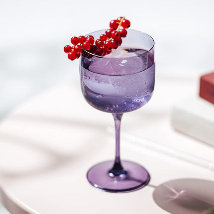 like. by Villeroy & Boch Like Grape Wine Goblet Set (2 Pcs) 200 mL, Coloured Crystal Glass, Elegant Stemmed Shape, Purple