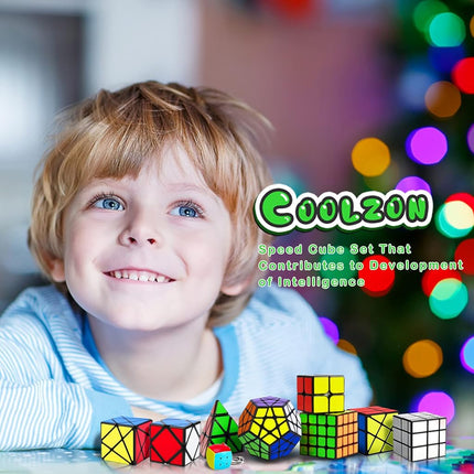 Speed Cube Set, Puzzle Cube,9 Pack Magic Cubes Pyraminx Pyramid + 2x2 + 3x3 + 4x4 + Megaminx + Mirror + Mini 3x3 + Skewb + Fenghuolun Puzzle Cube Toy for Kids & Adults