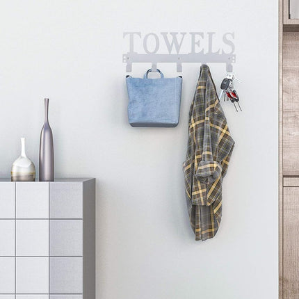 Over The Door Hooks, Towel Hooks for Bathroom, Towel Rack Towel Holder for Bathroom Bedroom Kitchen Pool Beach Towels Bathrobe Wall Mount Hang on The Door Cabinet Cupboard (Silver Grey)