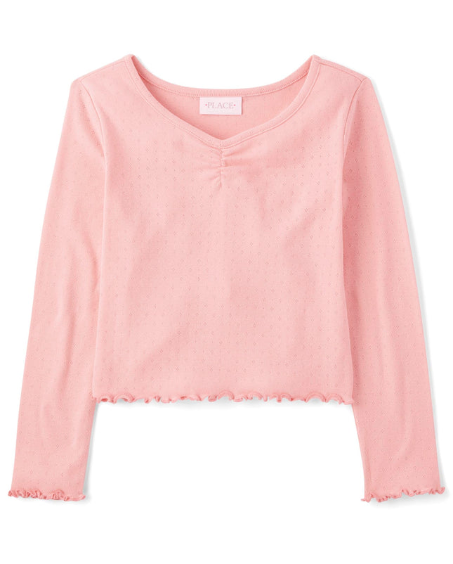 The Children's Place Girls' Basic Long Sleeve V-Ne