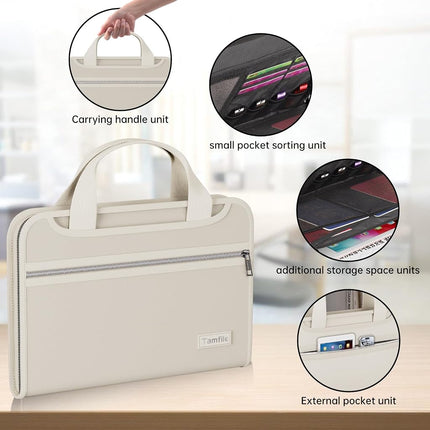 Accordion File Organizer, Fireproof Expanding File Folder with 13 Pockets