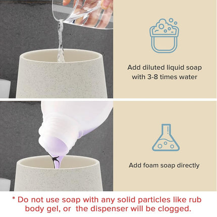 Fullycare Soap Dispenser, Ceramic Foaming Soap Dispenser - 12 oz Bathroom Hand Pump Dispenser Soap Dispenser Bottles Pump for Kitchen Bathroom(Gold Nozzle)