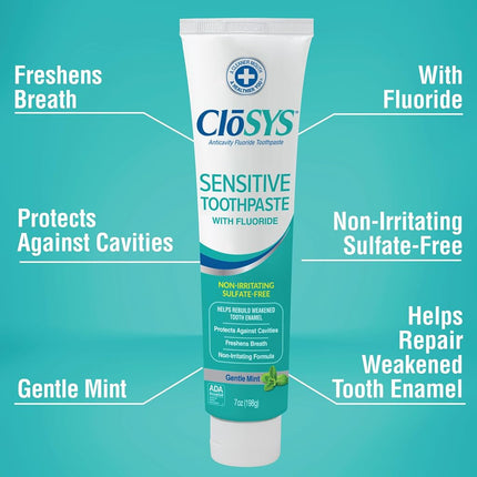 Closys Fluoride Toothpaste, Mild Mint, 7 Ounce