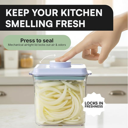iChewie - BopTop (1pc) Airtight Food Storage Container – Mechanical Silicone Seal Canister - BPA-Free - 1700ml