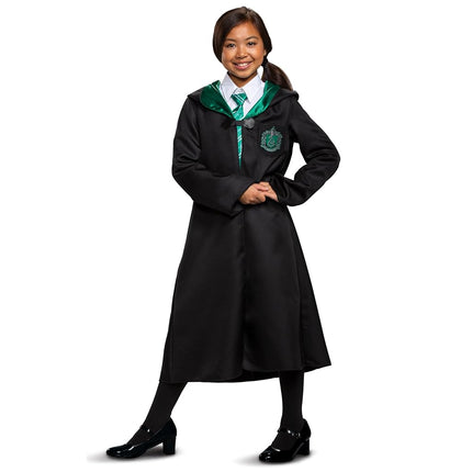 Harry Potter Slytherin Robe Classic Children's Costume Accessory, Black & Green, Kids Size Small (4-6)