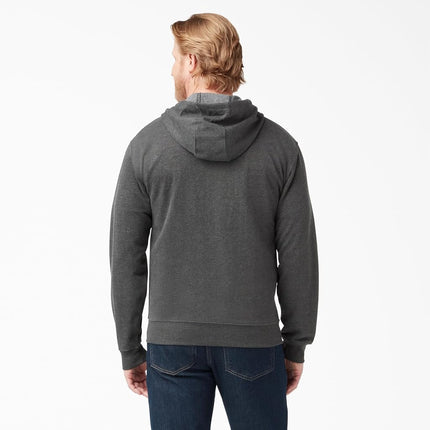 Dickies Men's Full Zip Fleece Hoodie Jacket, Dark Heather, L
