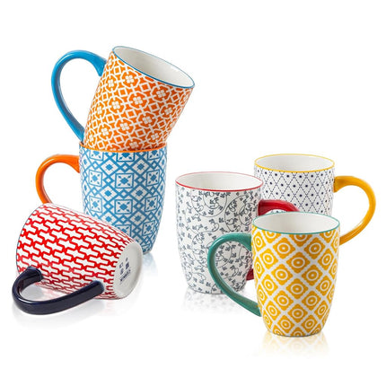 Cerkik Ceramic 16 Oz / 450 ml Coffee Mugs Set of 6