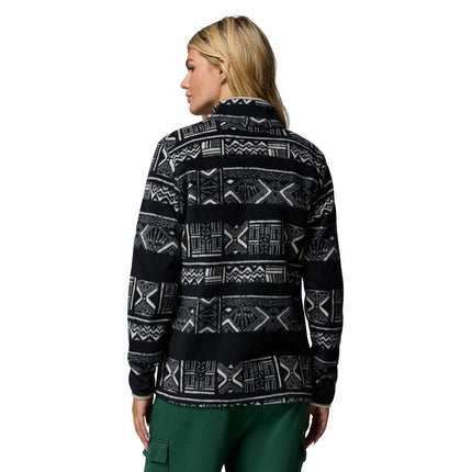 Columbia Women's Benton Springs Printed 1/2 Snap, Fleece Pull Over, Black Deschutes Days, Small