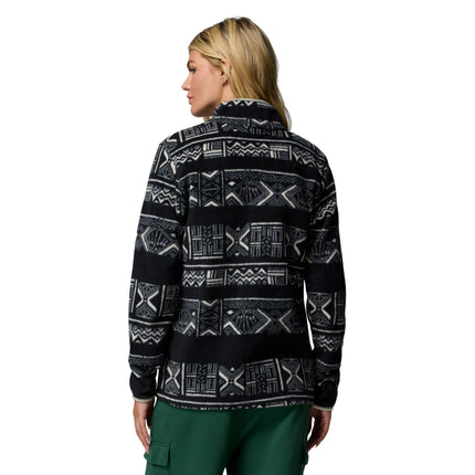 Columbia Women's Benton Springs Printed 1/2 Snap, Fleece Pull Over, Black Deschutes Days, Small