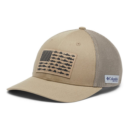 Casquette Columbia Unisexe PFG Fish Flag Mesh - Taille haute, Tusk, XXL