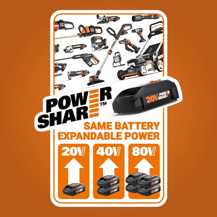Worx WX130L 20V Nitro Compact Brushless 1/2” Drill/Driver with Power Share - (Batteries & Charger Included)