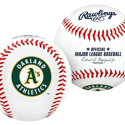 Rawlings MLB Oakland Athletics Team Logo Baseball, Official, White