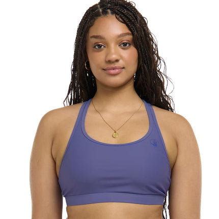 Traje de baño superior de bikini con soporte medio Equalizer estándar para mujer Body Glove, azul iris, XS