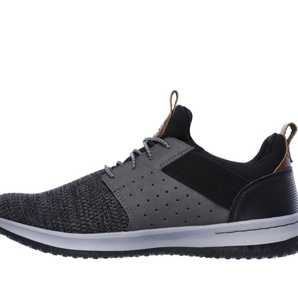Skechers Men's Delson Camben Trainers, Black Gray Mesh W Synthetic, 8 UK
