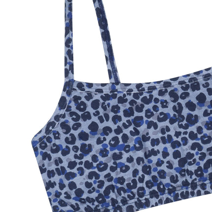 Fruit of the Loom Girls' Cotton Spaghetti Strap Sport Bra, Multi Leo/White/Grey Heather, 40