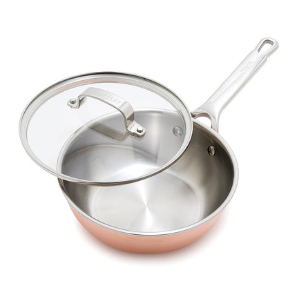 GreenPan x Bobby Flay 2QT Copper Chef's Pan with Lid, Tri-Ply, Induction Ready