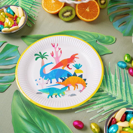 Talking Tables Dinosaur Paper Plates Ideal for girls or boys birthday party, baby shower Sturdy Pack of 8