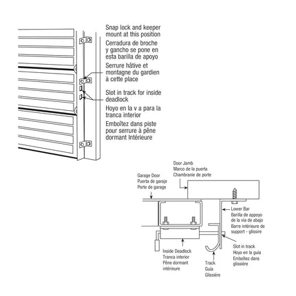 Prime-Line GD 52118 Inside Deadlock – Heavy Duty Galvanized Steel Housing, Fits Most Garage Doors, Extra Protection as a Security Lock, 7/8 x 1/8In. (Single Pack)
