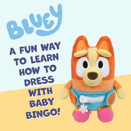 Dress & Play Baby Bingo Plush, Learn to Dress Doll for Toddlers