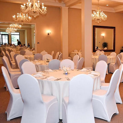 VEVOR 100 Pcs White Chair Covers Polyester Spandex Chair Cover Stretch Slipcovers for Wedding Party Dining Banquet Flat-Front Chair Covers