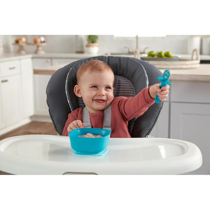 NUK Pretensil Dipper Spoon & Fork Set, Baby & Toddler Self-Feeding Utensils, Easy-Grip, Mess-Reducing Design, 4 Pack