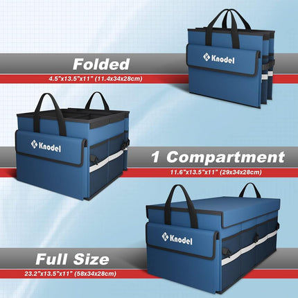 K KNODEL Car Boot Storage Organiser with Cover for SUV (Medium, Blue)